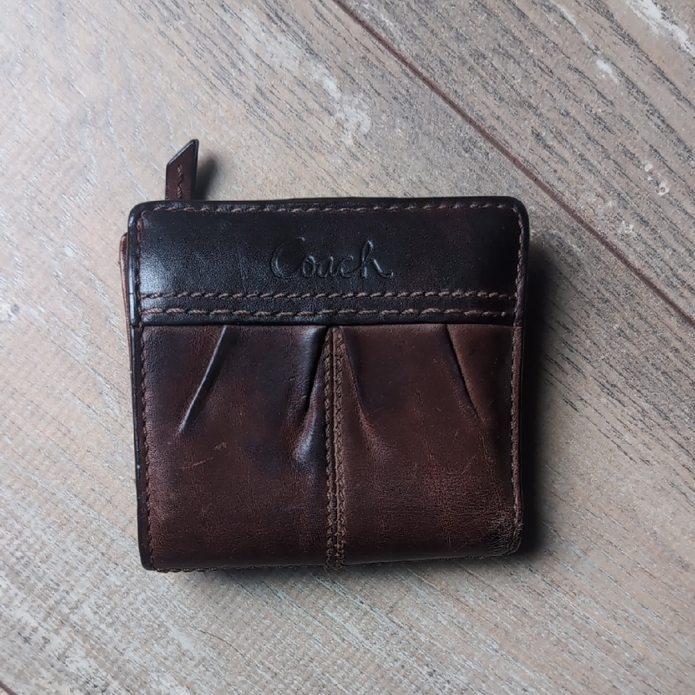 Coach Two-Tone Leather Card Holder